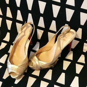 Christian Louboutin Silver Peep-Toe